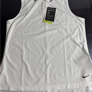 Nike White Sleeveless Polo Shirt